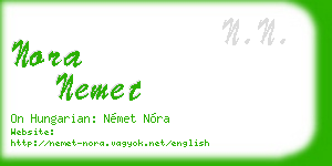 nora nemet business card
