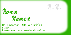 nora nemet business card
